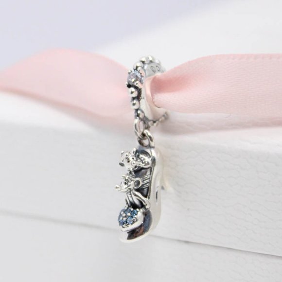 Pandora Disney Cinderella Glass Slipper & Mice Dangle Charm - Picture 3 of 6